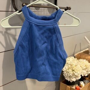 Aerie Blue Ribbed Crop Top
